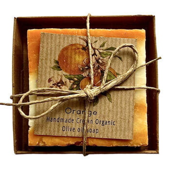 Handmade Greek Soaps With Organic Olive Oil For Body / Orange