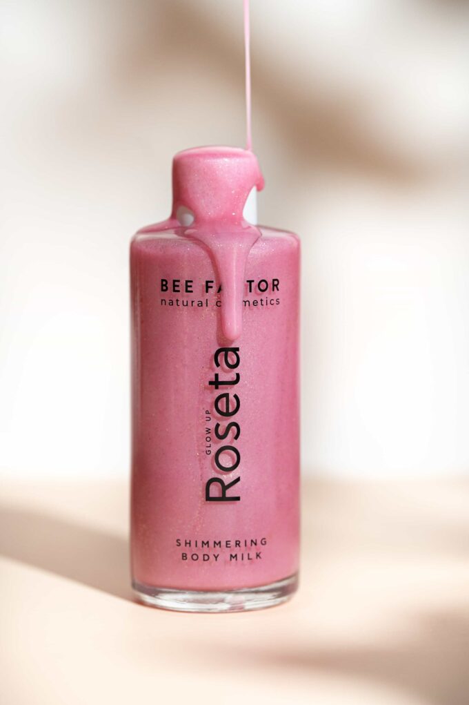 Glow up roseta shimmering body milk, 100ml - Bee factor natural cosmetics